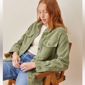 Reformation Corduroy Jennings Jacket Green size XS